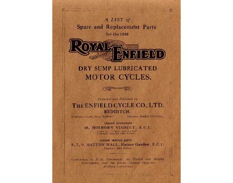 Royal Enfield 1930 Dry Sump Models C, G, J